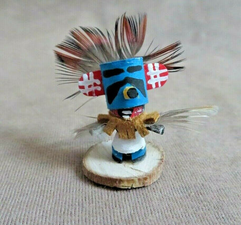 Navajo Made Miniature Cottonwood Eagle Kachina w mask by  A Largo K055