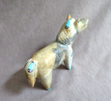 Native Zuni Zuni Rock Horse w inlay Carving Fetish by Enrike Leekya C4521