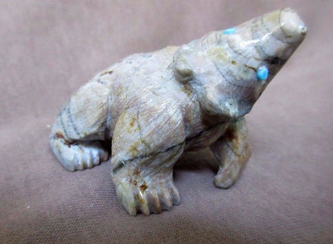 Zuni Picasso Marble Bear by Derrick Kaamasee C0354