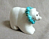 Native Zuni Fishrock Medicine Bear Fetish w necklace by Andre Westika C3863