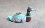 Native Zuni Multi-stone Duck w/ Sunface Fetish by Darrin Boone  C4303