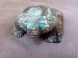 Native Zuni Amazing Picasso Marble Badger by Carver Herbert Him Jr. C1136