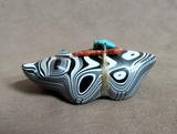 Native Zuni Fordite  Bear w/ Bundle Fetish by Leland Boone & Daphne Quam C4638 Two Ponies Trading