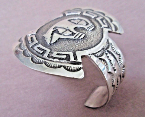 Native Navajo Sterling Silver Cast Spirit Bear Cuff Bracelet by D K JB124