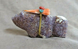 Native Zuni Lepidolite Wolf w/ Bundle Fetish by Leland & Daphne Boone C3584