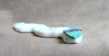 Zuni White Marble Snake Fetish Carving w Inlay by Brandon Phillips - C4661