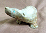 Native Zuni Large Picasso Marble Badger Fetish by Lance Cheama C2914