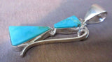 Native Navajo Modern Turquoise and Sterling Pendant by Gary G Sanchez JP0027