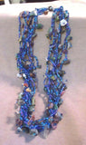 Navajo Flourite & Multi-Color Bead Seven Strand Necklace w/ silver clasp JN0105