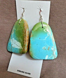 Santo Domingo HUGE 430 Cts Royston Turquoise w Sterling Hook Earring JE555