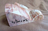 Native Navajo Alabaster  Native Woman, Bear & Olla Sculpture by S Enoah  M0216