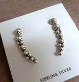 Native Navajo Hand Made Sterling Stud Funky Hook Earrings by Irvin Tsosie JE610