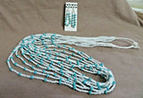 Navajo Turquoise & White Bead 8 strand Necklace w Earrings by Trina Toledo JN403