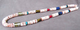 Native Navajo Spiny Oyster & Multi-Stone bead Necklace with silver clasp JN0040