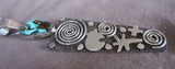 Native Navajo Large Sterling Silver & Turquoise Pendant by Alex Sanchez JP0071