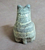 Zuni Cuddly Serpentine Sitting Bear Fetish by new carver Jacob Yuselew C3598