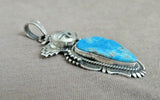Native Royston Turquoise & Sterling Kachina Pendant by Bennie Ration JP261