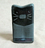 Native Santa Clara Black POTTERY Cat Figure By Freddie Brave Eagle PO248