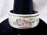 Navajo Storyteller Sterling Silver Ring - Size 11 - w/ movable story band