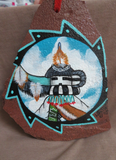 Native Zuni Original Rock Painting - Long Horn Kachina by Shane Loretto` HP88