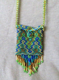 Native Zuni Made Multi-color Beaded Medicine Bag 32" Necklace  M298