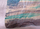 Native Zuni Original Rock Painting - the Pueblo in the Night by C H Johe HP0044