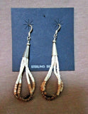 Santo Domingo White & Brown Mini heishi 10 Strand Necklace & Earrings  JN346