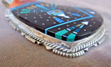 Navajo Micro Inlay Multi-Stone & Sterling Silver Pendant by Ray Jack JP0204