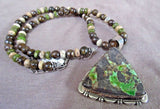 Navajo Sterling & Boulder Turquoise Necklace & Earrings Set by T Francisco JN292