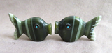 Native Zuni Serpentine Kissing Fish Duo Fetish Carving Cheryl Beyuka C4475