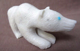 Zuni LARGE White Marble Bear Fetish by Fenton Luna - C0486