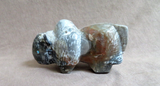 Zuni Picasso Marble Buffalo Carving fetish by Freddie Leekya C4297