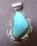 Navajo White Water Turquoise Pendant by Bruce Wood JP0068