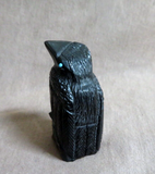 Native Zuni Black Jet Raven Fetish Carving by Mike Tucson C4405