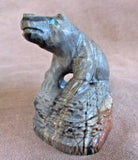 Zuni Museum Quality Picasso Marble Bear over Pueblo Fetish by Herb Him Sr C2684