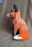 Native American Acoma Pottery Fox Hand Painted Figure by Shirley Chino P277