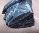 Native Zuni Stunning Dark Zebra Marble Eagle on Rock by Derrick Kaamasee C1587