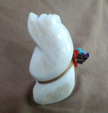Native Zuni White Marble Large Standing Bear Fetish by Daryl Shack - C4012