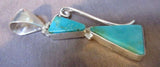 Native Navajo Modern Turquoise and Sterling Pendant by Gary G Sanchez JP0027