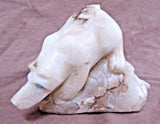 Native Zuni Amazing LARGE White Marble Bear by Carver Michael Coble C2067