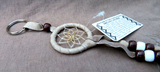 Navajo Handmade Small Size Tan Leather Dream Catcher Keychain  M385