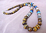 Navajo Sterling Silver & Tigers Eye 26" Necklace by Tommy & Rosita Singer JN0248