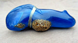 Zuni RARE Bowlerite Blue Mt. Lion Fetish by Leland Boone & Daphne Quam C3496