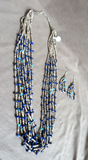 Santo Domingo Multi-stone & Heishi 10 Strand Necklace & Earrings by R Bird JN483