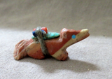 Native Zuni Dolomite Miniature Wolf Fetish carving by Brian Yunie - C4394