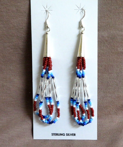 6mm Navajo Pearl Loop with Turquoise Wire Earrings by Paige Wallace -  Jewelry Lady Red River