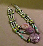 Navajo Gallery Quality Amethyst & Spiny Oyster Necklace by A Saltwater JN0157