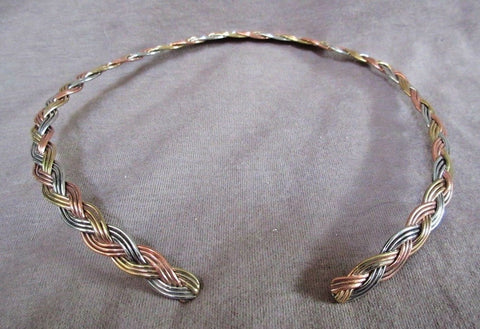 Native Navajo Sterling, copper & Brass Collar Choker / Pendant Necklace  JN0291