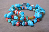 Santo Domingo Turquoise & Multi-Gemstone Wrap Wire Bracelet by H Tsosie JB183