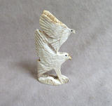 Amazing Native Zuni Antler Eagle Duo Fetish Carving by Ruben Najera C4291